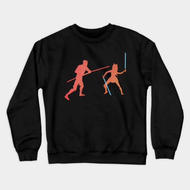 Ahsoka v. Maul duel silhouette Crewneck Sweatshirt by basicallyamess